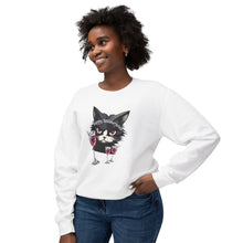 Load image into Gallery viewer, Happy Hallow Wine Cat Sweatshirt, Halloween Crewneck Jumper, Funny Fall Cat Pullover, Wine Lover Gift, Cozy Autumn Sweatshirt
