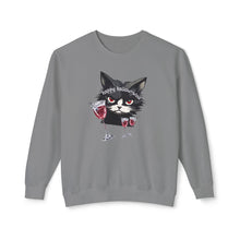 Load image into Gallery viewer, Happy Hallow Wine Cat Sweatshirt, Halloween Crewneck Jumper, Funny Fall Cat Pullover, Wine Lover Gift, Cozy Autumn Sweatshirt
